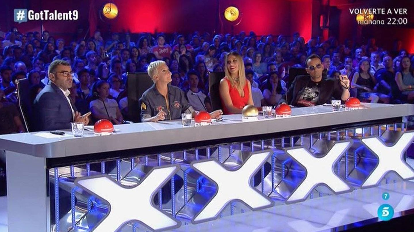Imagen del jurado de 'Got Talent España' en su novena gala. (Telecinco)