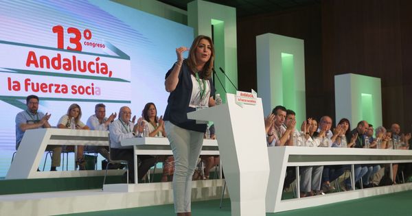 Foto: Susana Díaz, durante su intervención en el 13º Congreso del PSOE andaluz, que se celebra en Sevilla. (EFE)