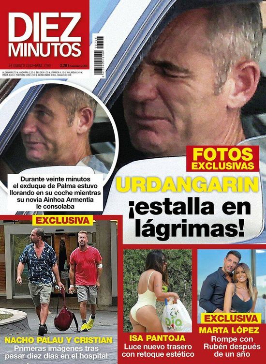La portada de 'Diez Minutos' de esta semana, con Iñaki Urdangarin llorando. 