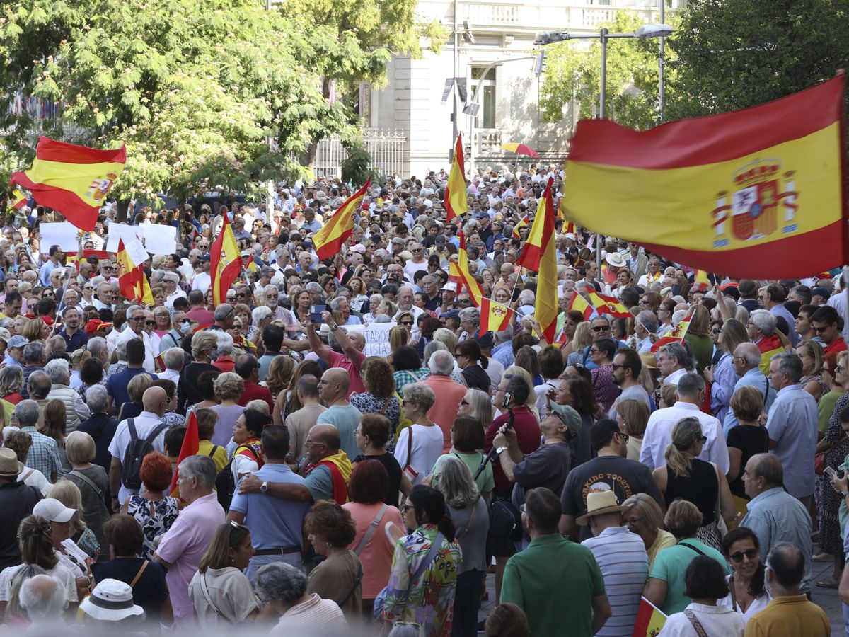 Foto: Concentración en Madrid como rechazo a una potencial Ley de Amnistía. (EFE / Kiko Huesca) 