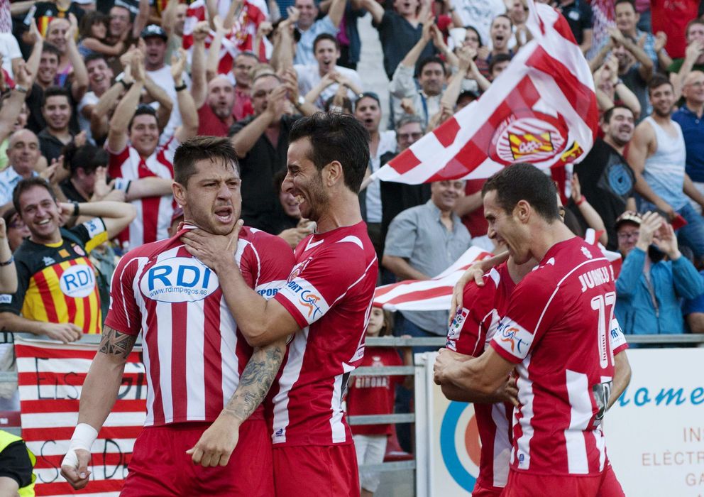 Foto: Los jugadores del Girona celebran un gol en la presente temporada.