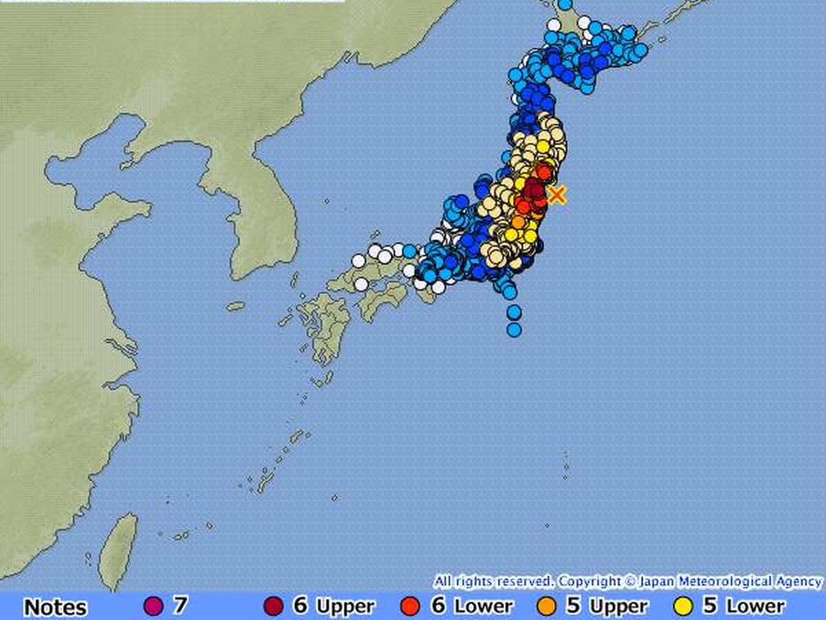 Foto: Impacto del terremoto. (Agencia meteorológica japonesa)