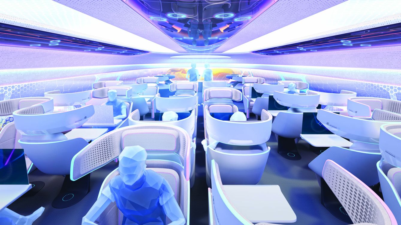 Foto: La visión de Airbus para la cabina de sus aviones en 2030. (Airbus)