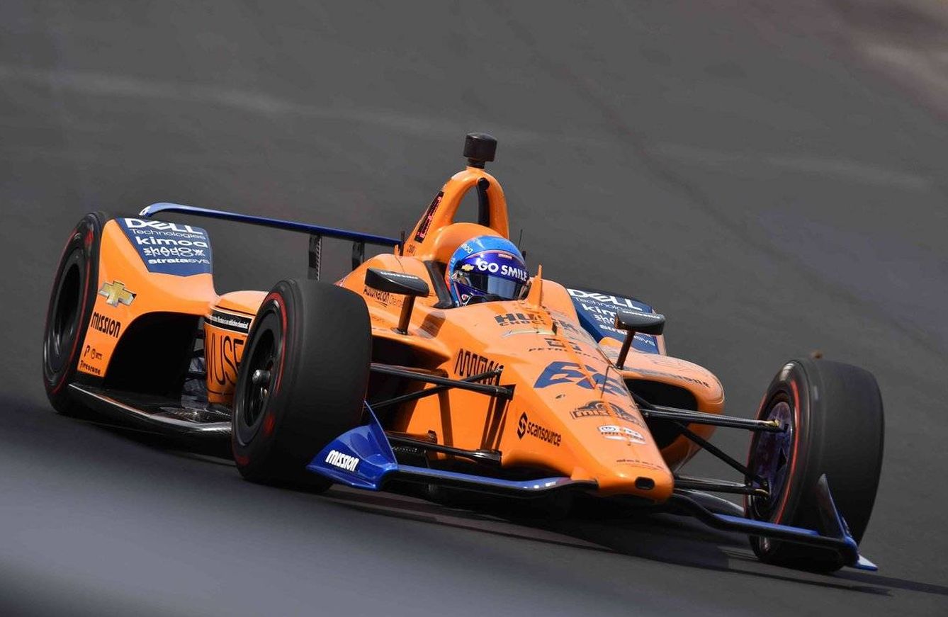 Fernando Alonso durante la clasificación de la Indy 500. (IndyCar)