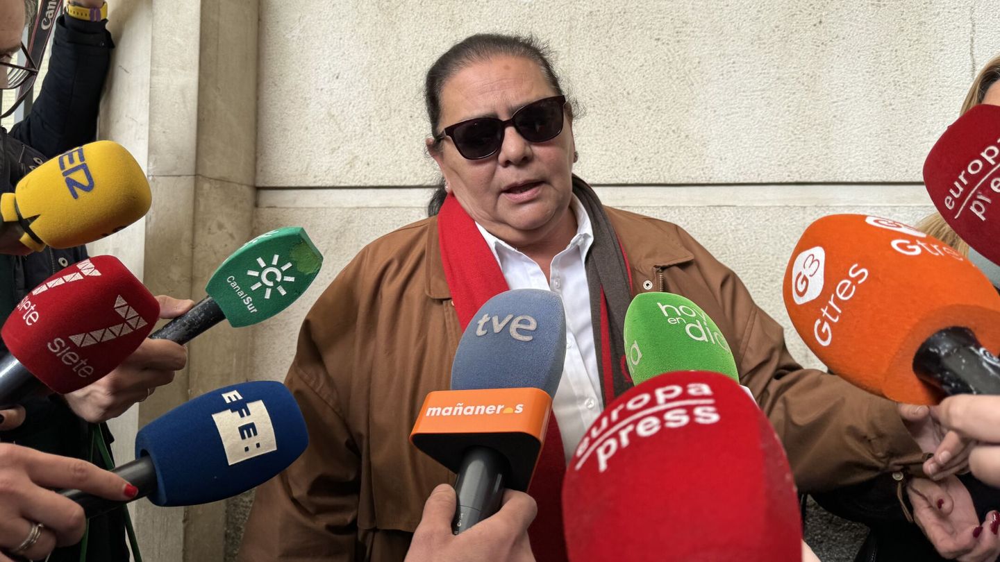 María del Monte, a su salida del juzgado de Sevilla tras declarar como acusación particular por el robo en su domicilio. (Europa Press)