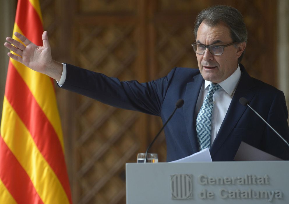 Foto: El presidente de la Generalitar, Artur Mas, durante la comparecencia de hoy (GTres)
