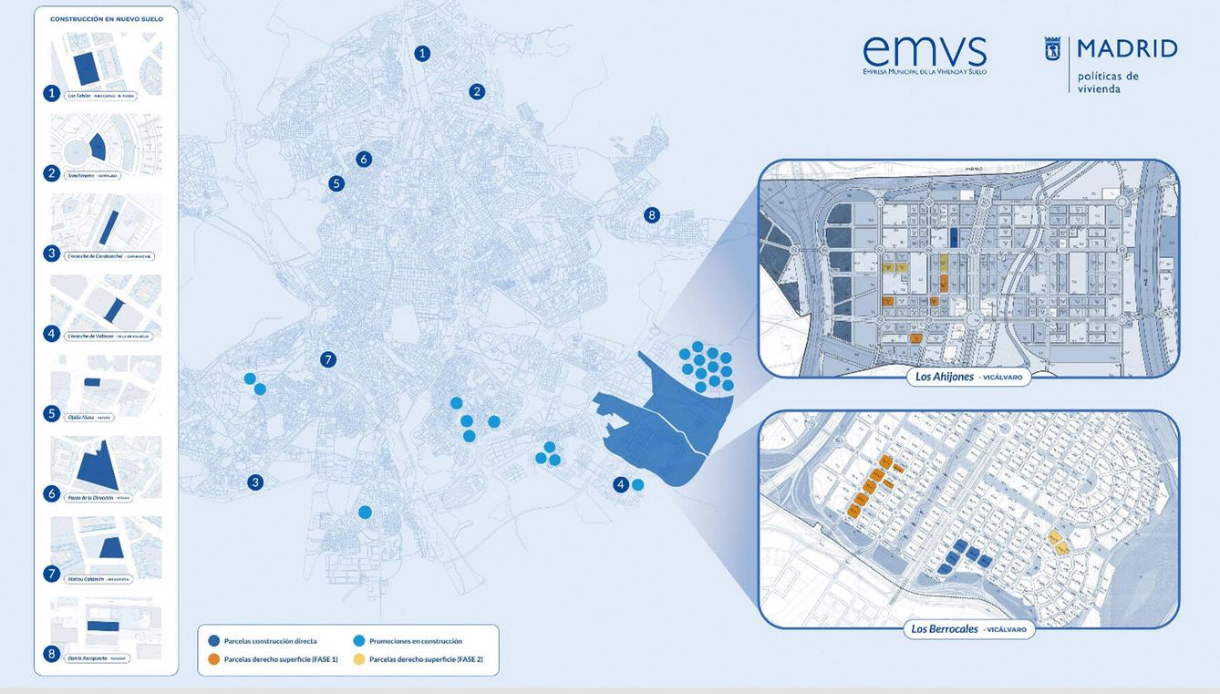 mapa de las vivienda de la EMVS