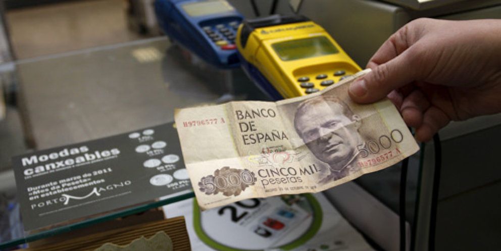 Foto: Las pesetas de Mugardos sirven de excusa para reabrir la polémica sobre el euro en Inglaterra