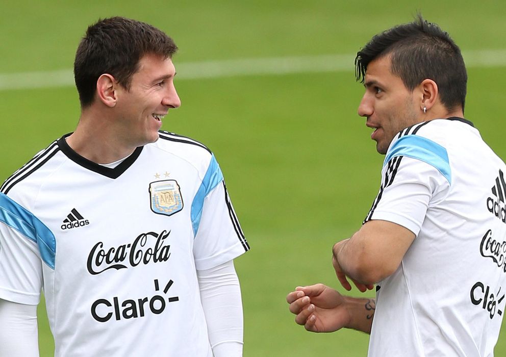 Foto: Messi y Agüero, durante un entrenamiento con Argentina (EFE)