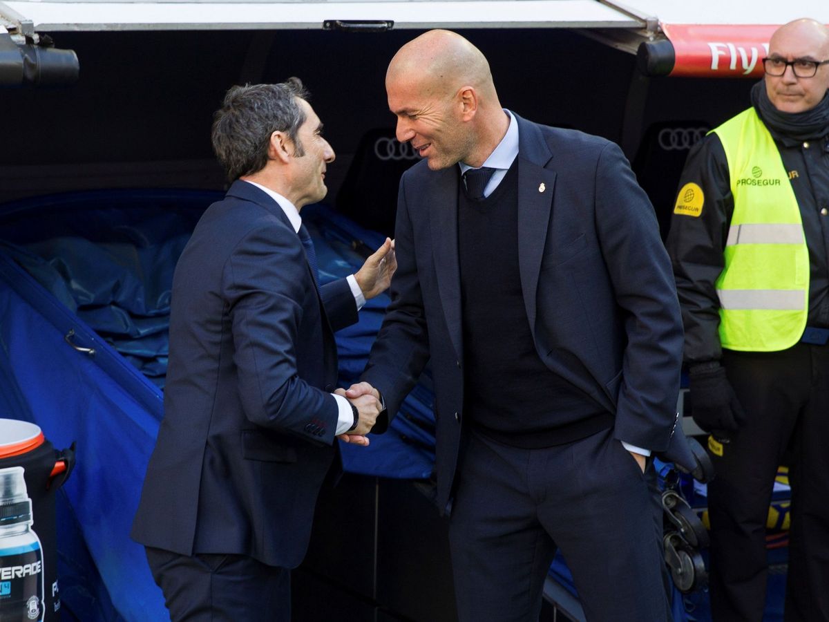 Foto: Ernesto Valverde y Zinedine Zidane. (EFE)