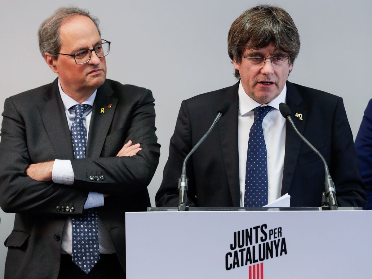 Foto: Quim Torra y Carles Puigdemont. EFE