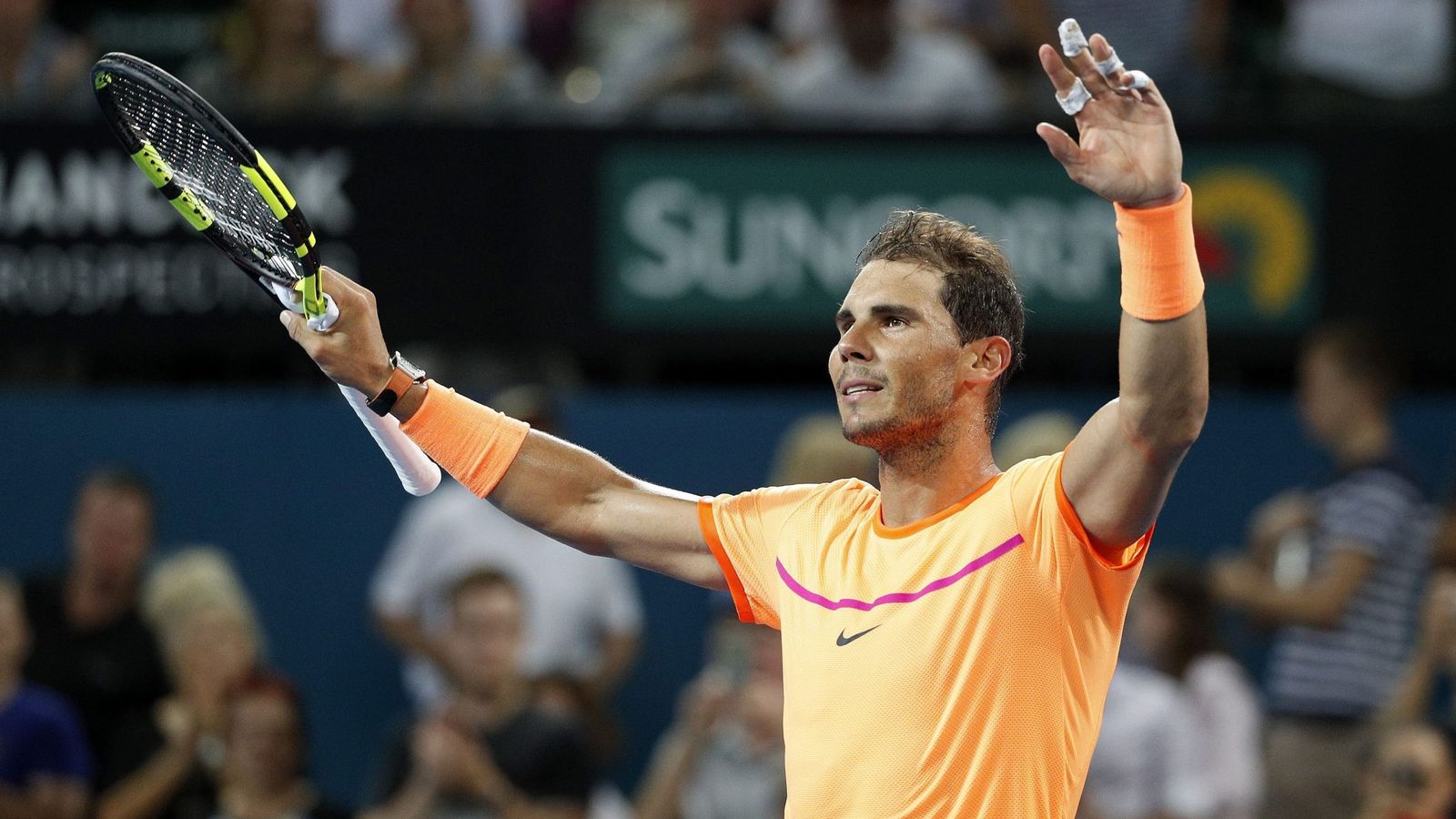 Foto: Rafa Nadal tras ganar a Alexandr Dolgopolov en Brisbane (EFE)