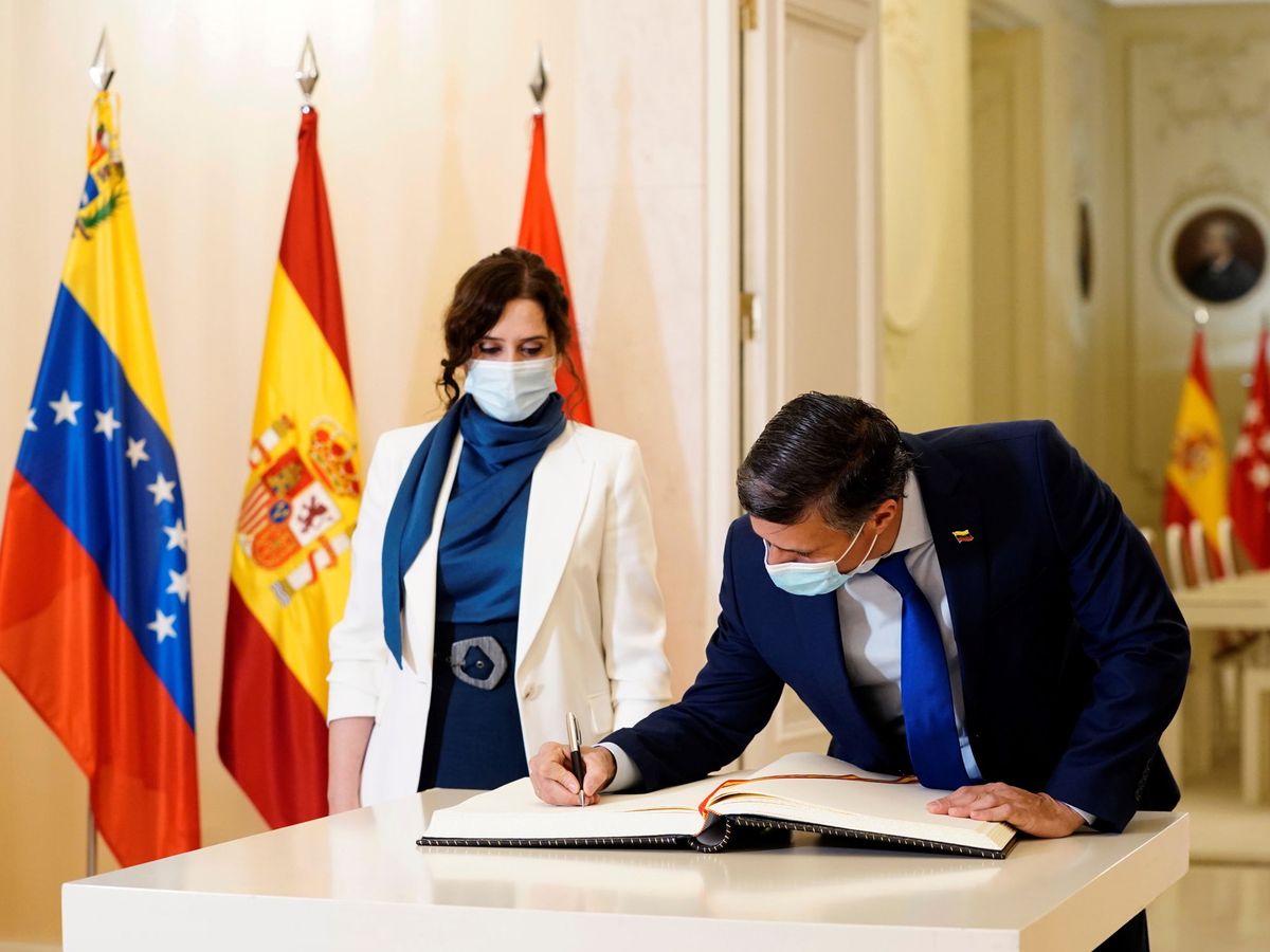 Foto: El líder opositor Leopoldo López y la presidenta de la Comunidad de Madrid, Isabel Díaz Ayuso. (EFE) 