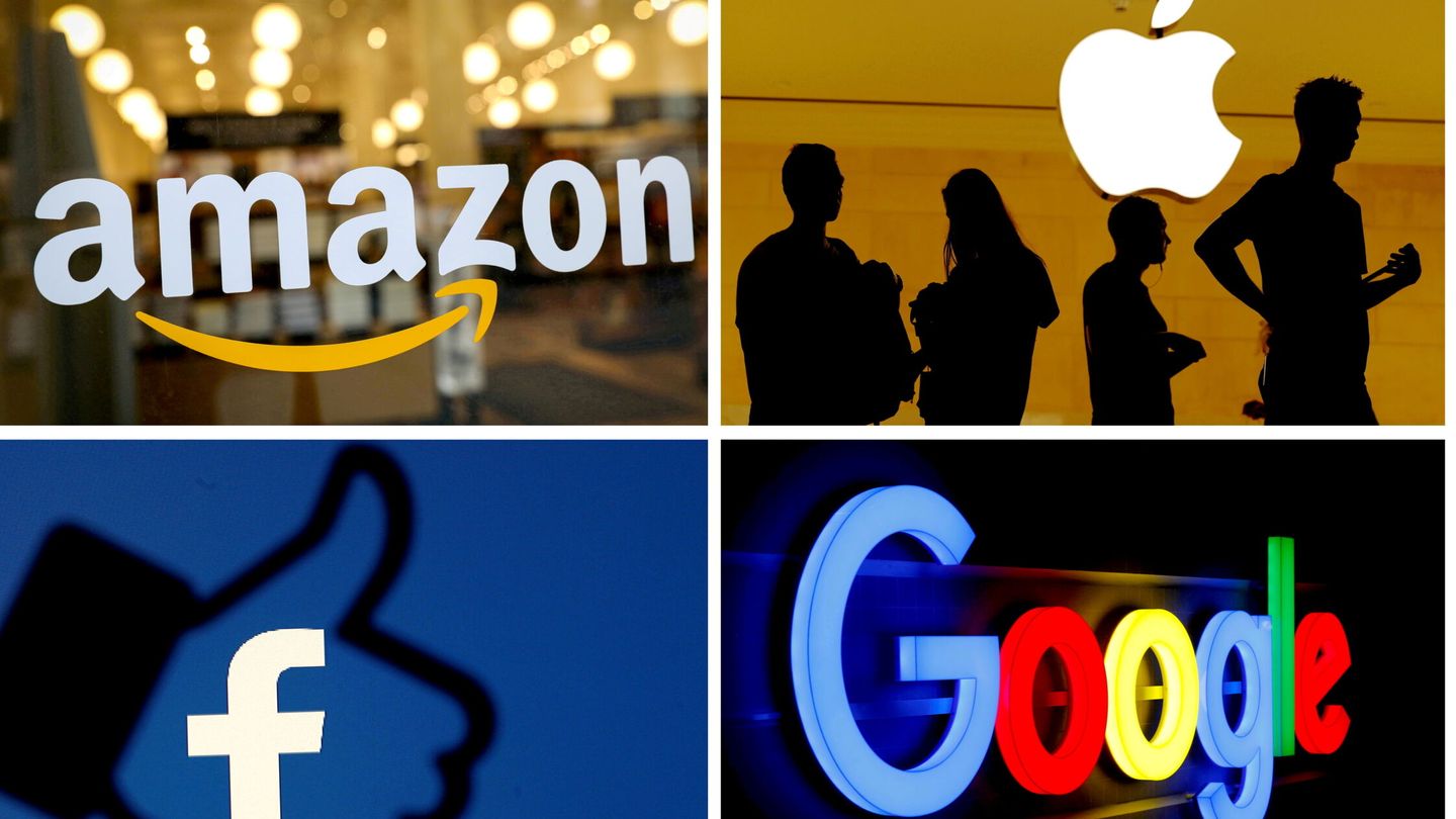 Logos de Amazon, Google, Facebook y Apple. (Reuters)