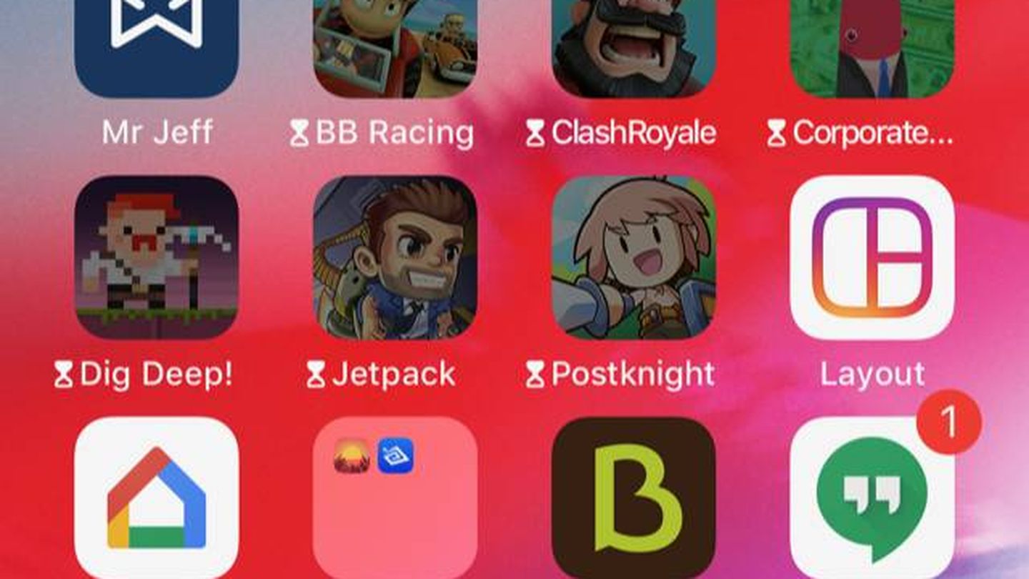 Vista de los iconos cuando has sobrepasado el tiempo en iOS 12. (Apple)