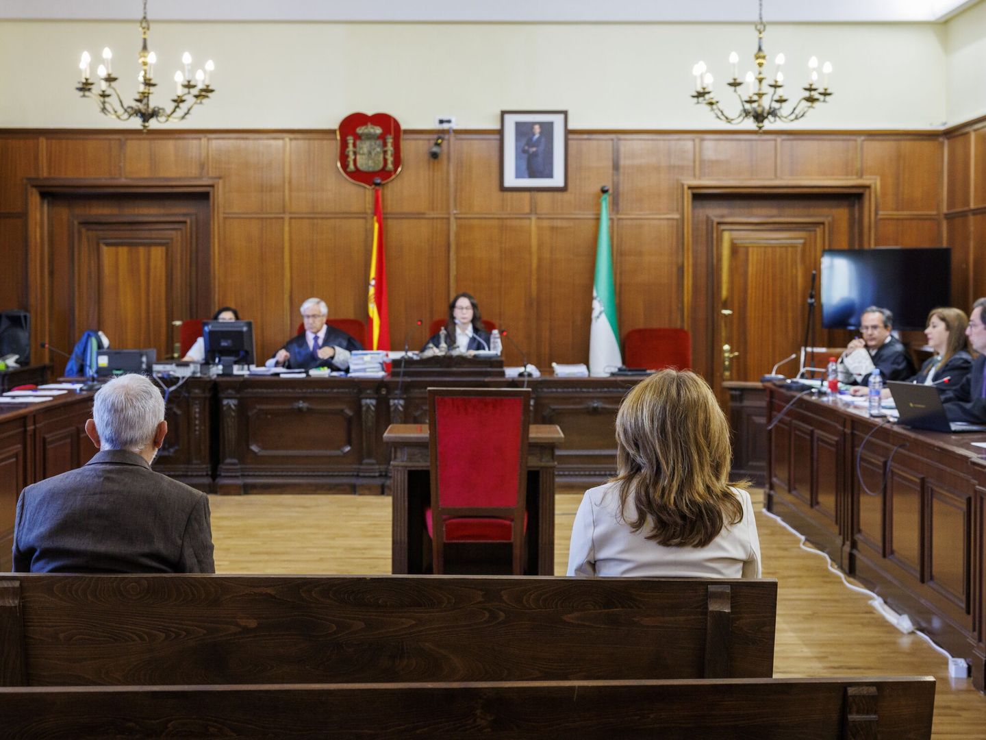 El exdirector de la Faffe y la ex directora económica-financiera de la entidad en el juicio. (EFE/Julio Muñoz)