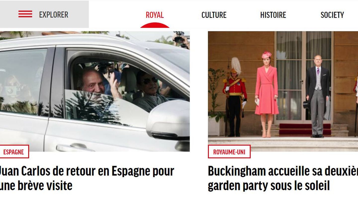 La llegada del rey Juan Carlos, en el digital 'Point de Vue'.