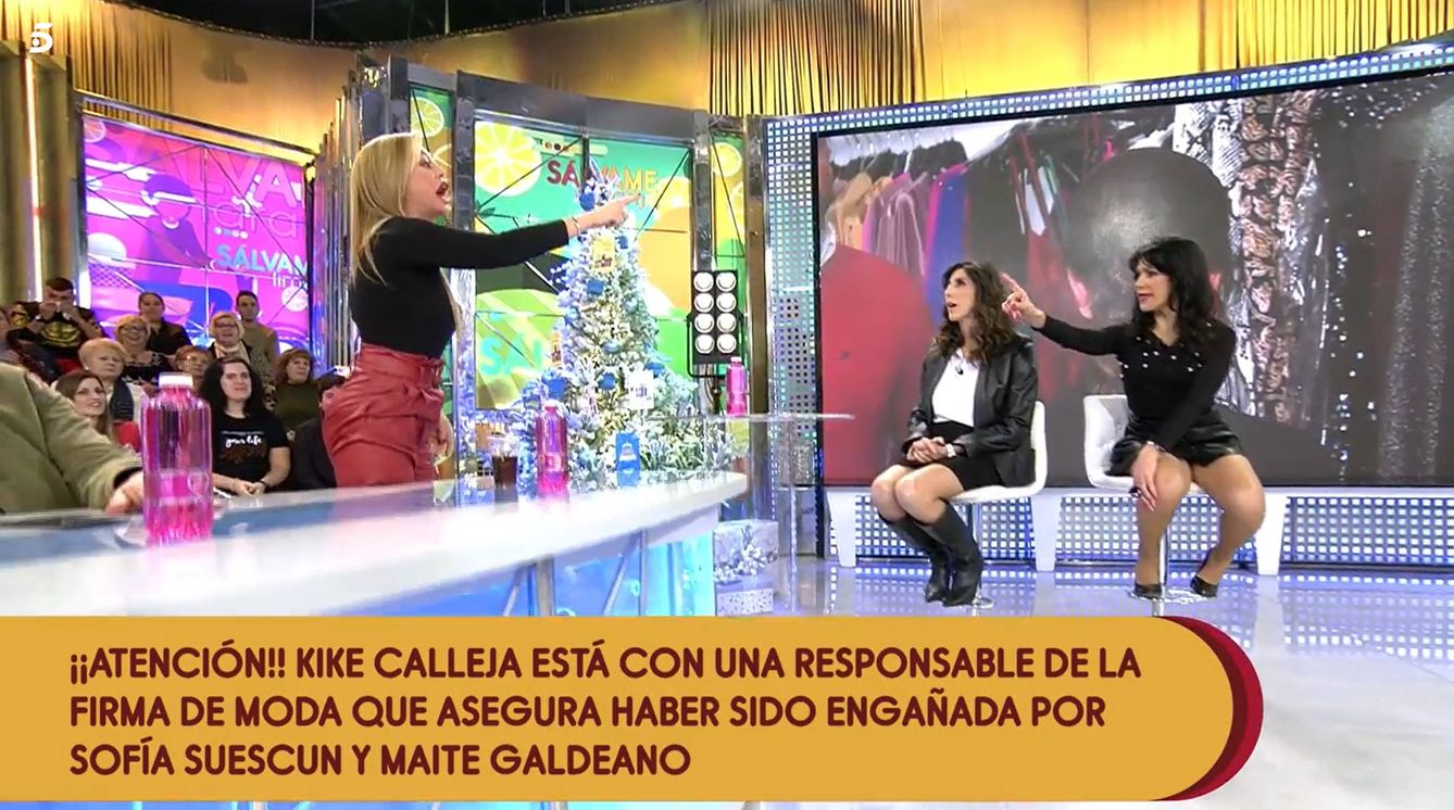 Belén Esteban y Maite Galdeano, en 'Sálvame'. (Telecinco)