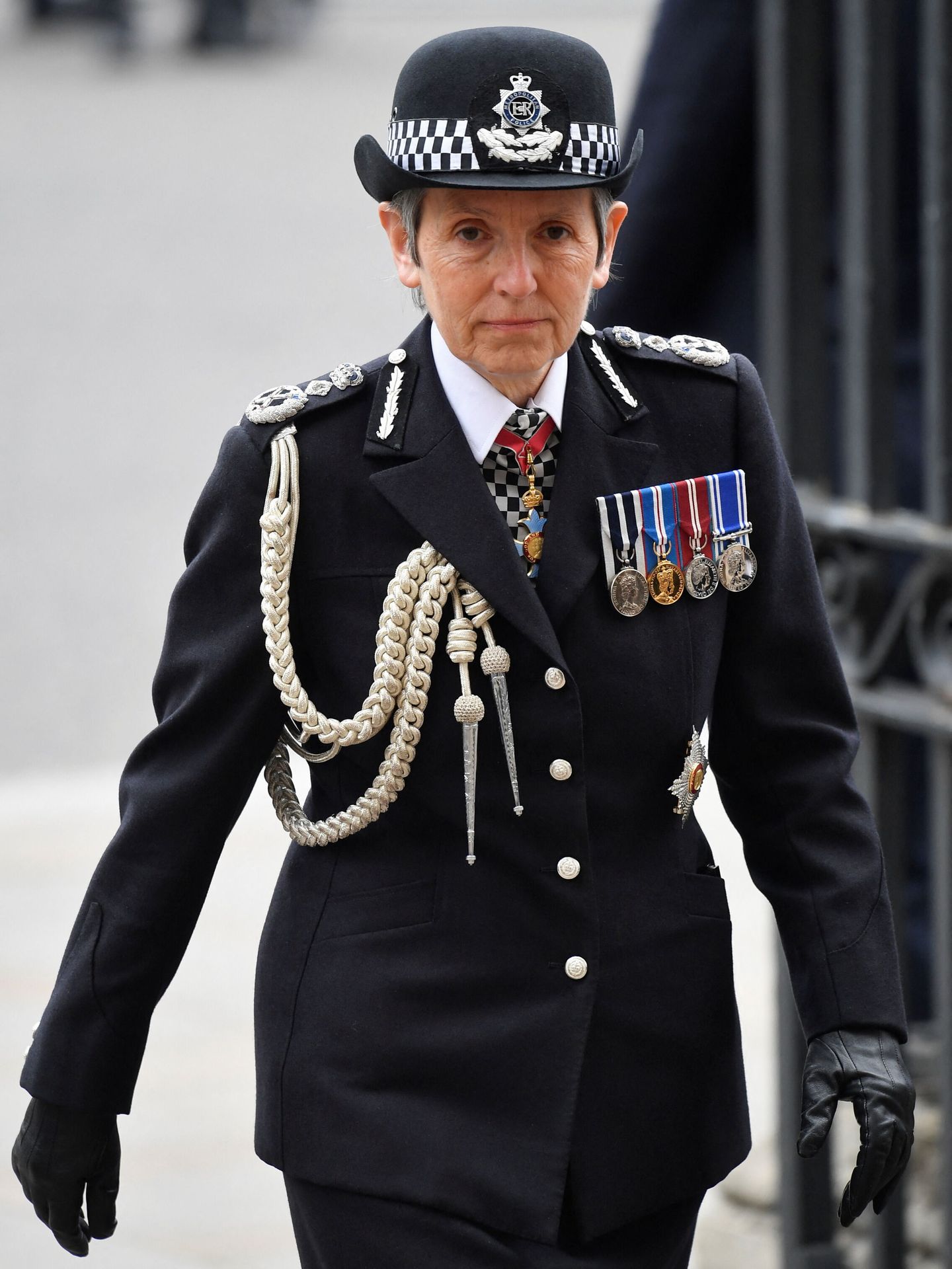 La comisaria de la Policía Metropolitana, a su llegada a la abadía de Westminster. (Reuters/Toby Melville)