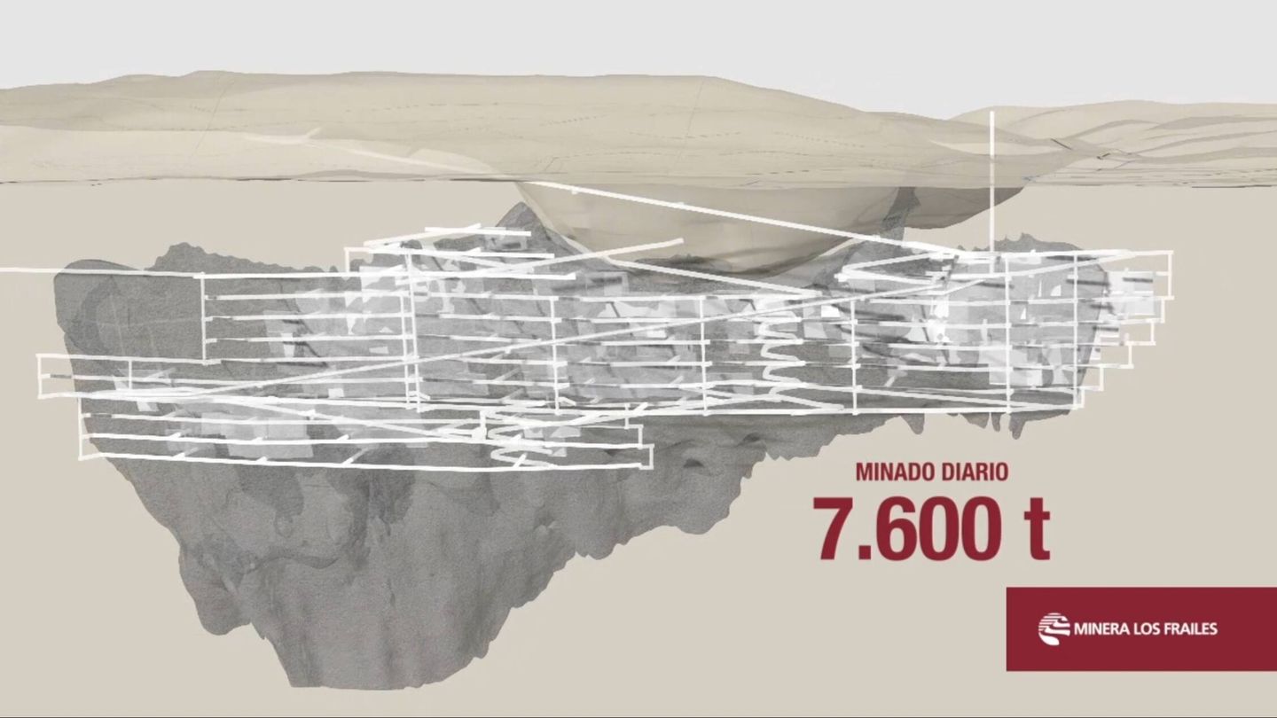 Recreación virtual de los túneles de la mina, que medirán 70 km. (Cedida)