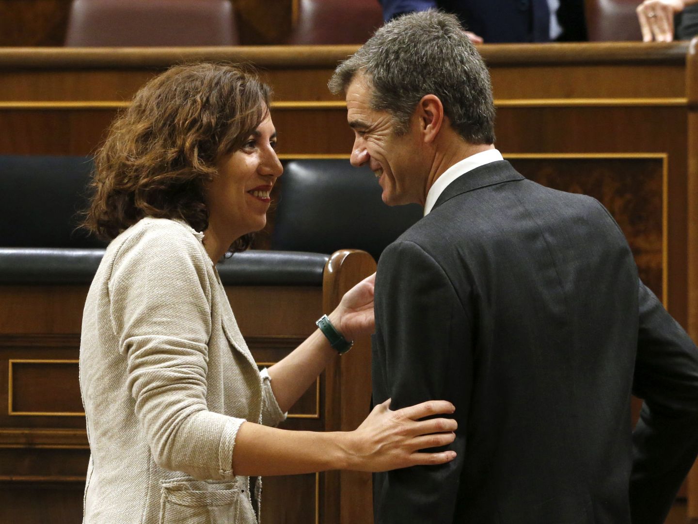 Irene Lozano y Toni Cantó, en el Congreso. (EFE)