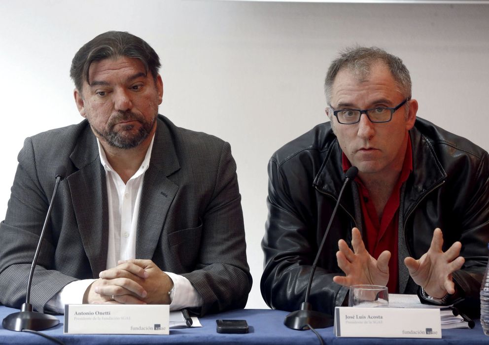 Foto: Los presidentes de la Fundación Sociedad General de Autores y Editores (SGAE), Antonio Onetti (i) y de la SGAE, José Luis Acosta (EFE)