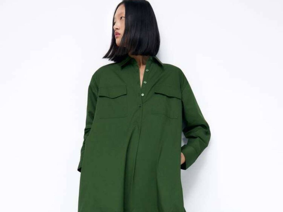 Foto: Un vestido verde de Zara. (Cortesía)
