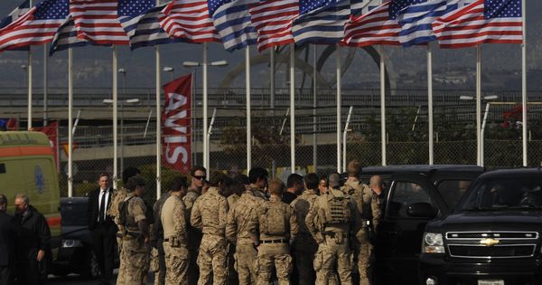 Foto: Militares estadounidenses en el aeropuerto internacional Eleftherios Venizelos de Atenas, en noviembre de 2016. (Reuters)