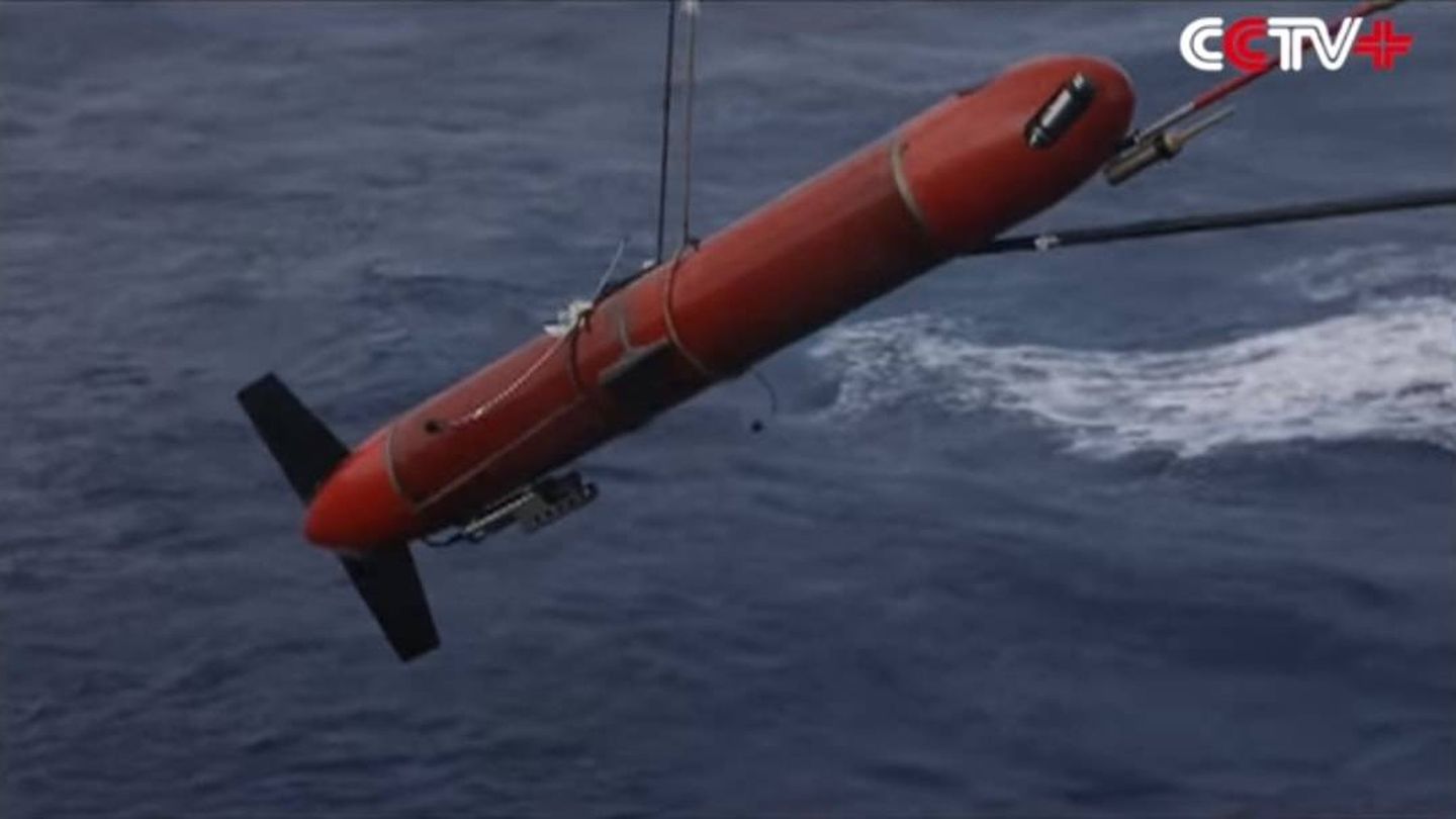 Imagen captada de uno de los nuevos drones submarinos chinos (CCTV+)