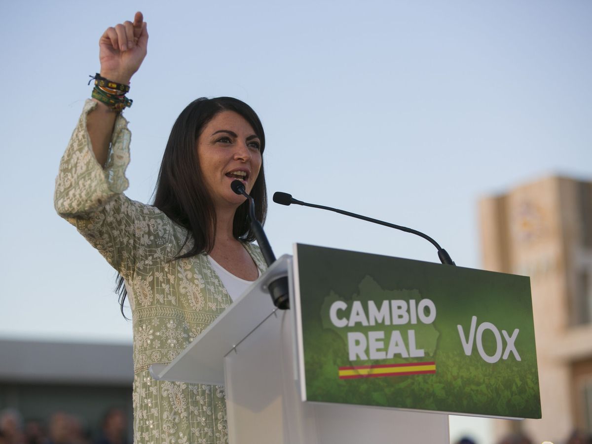 Foto: Macarena Olona, candidata de Vox para las elecciones de Andalucía 2022. Foto: EFE /Álvaro Cabrera