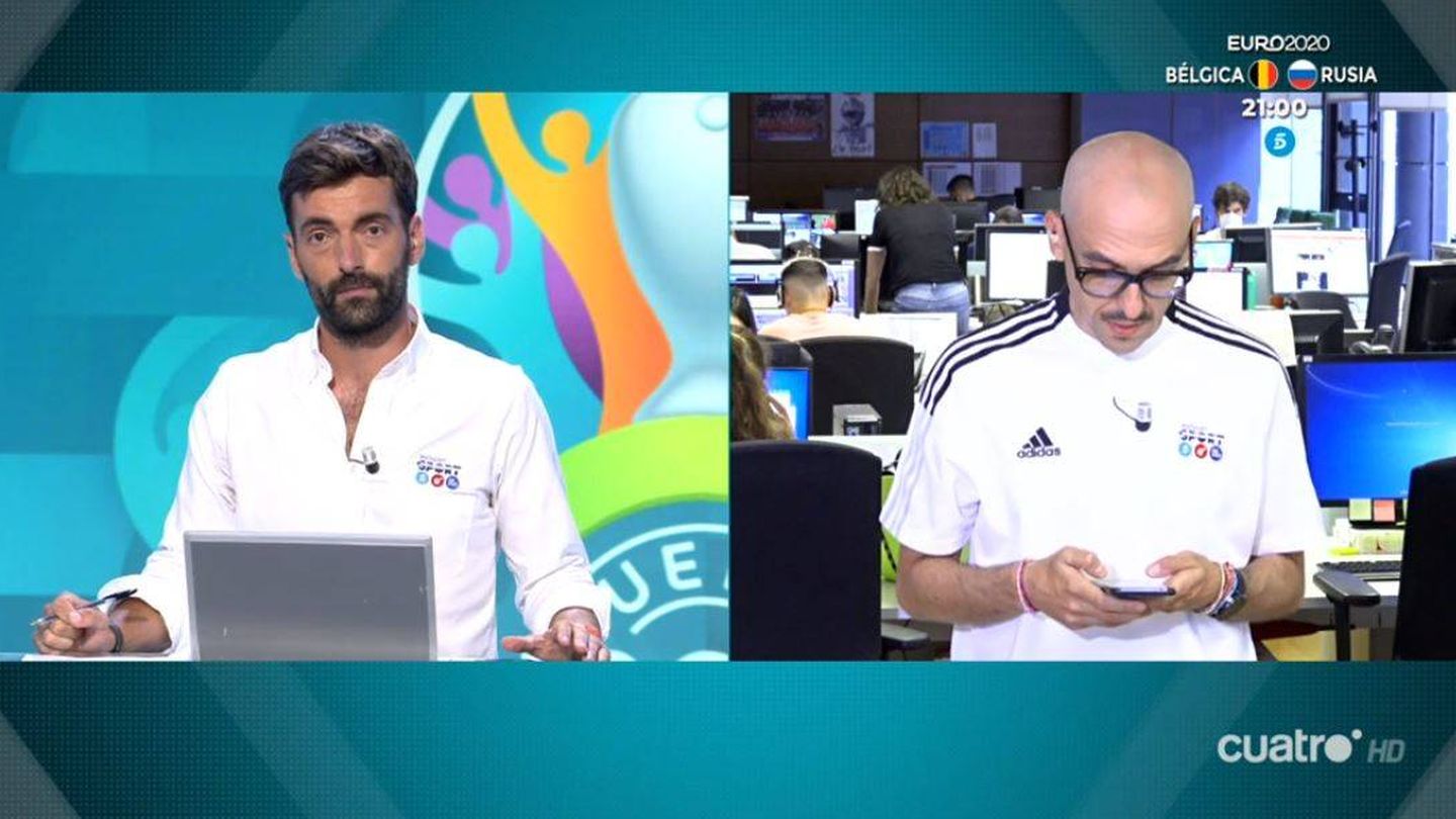 Ricardo Reyes y Menottinto, en 'Deportes Cuatro'. (Mediaset España)