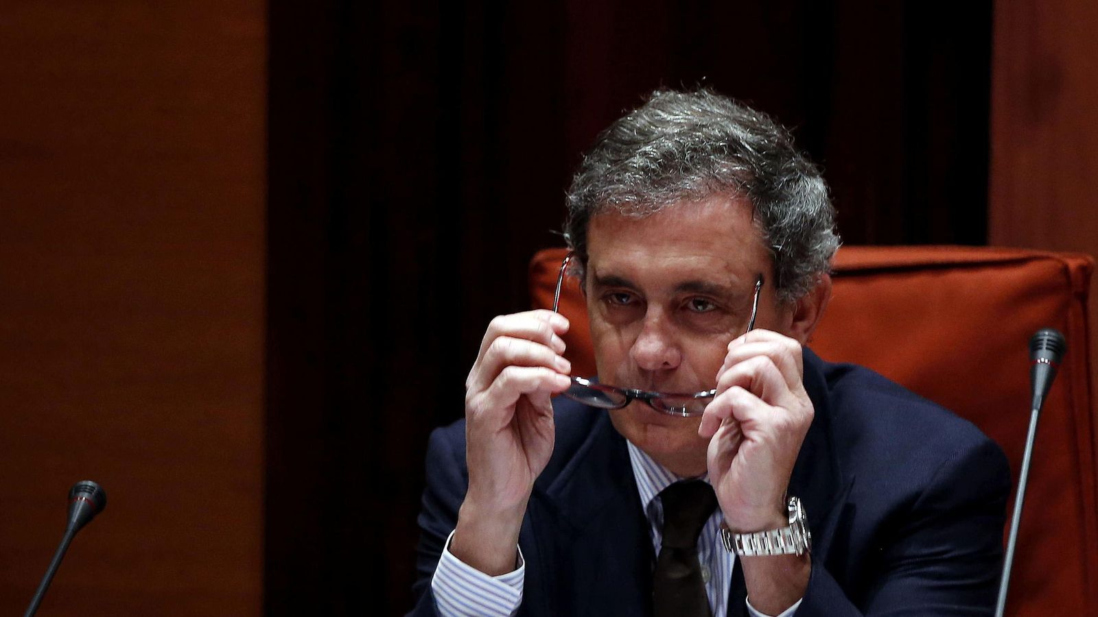 Foto: Jordi Pujol Ferrusola en su comparecencia en el Parlament. (EFE)