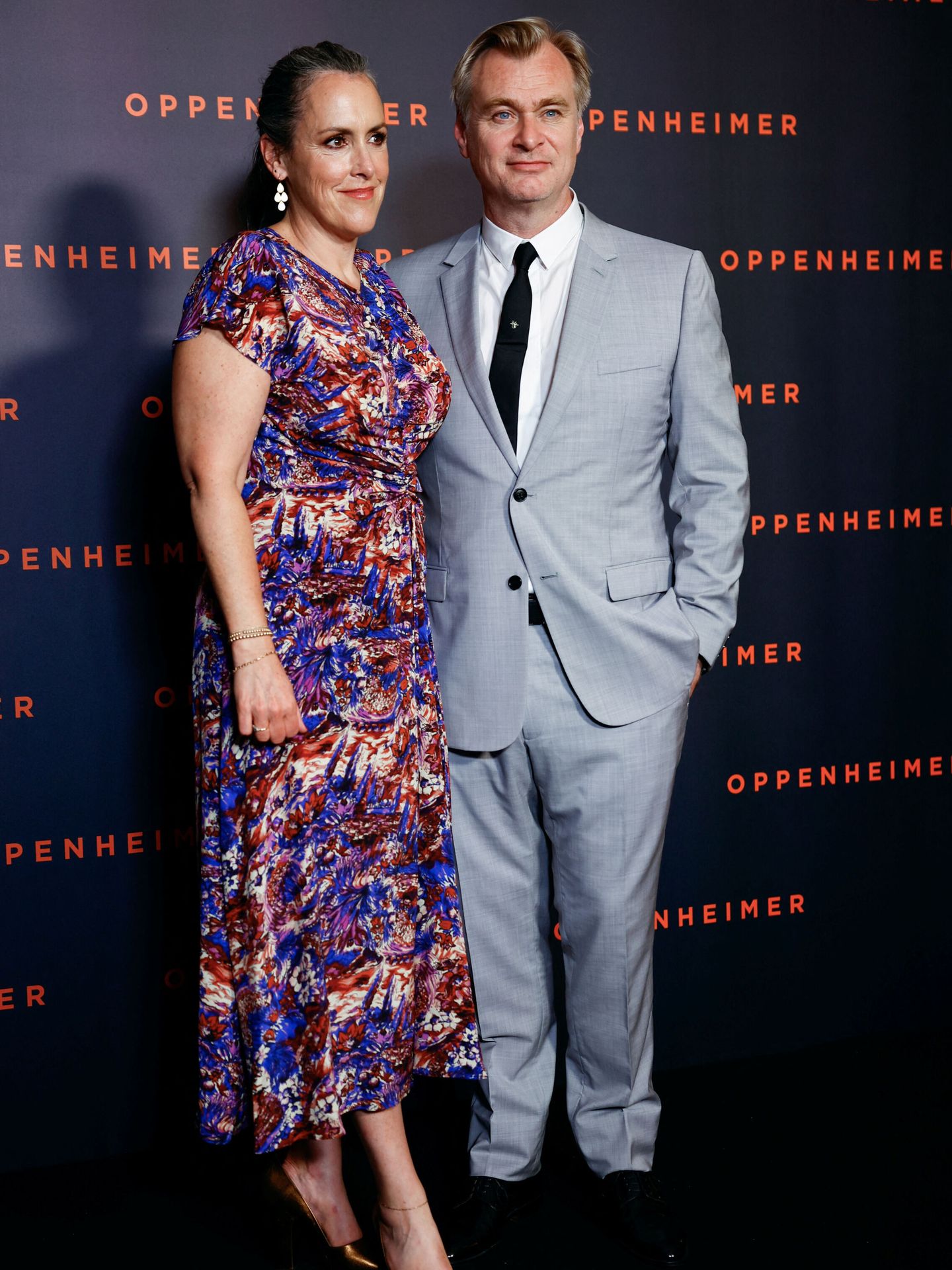 Emma Thomas y Christopher Nolan, durante el estreno de su última película. (Reuters/Sarah Meyssonnier)