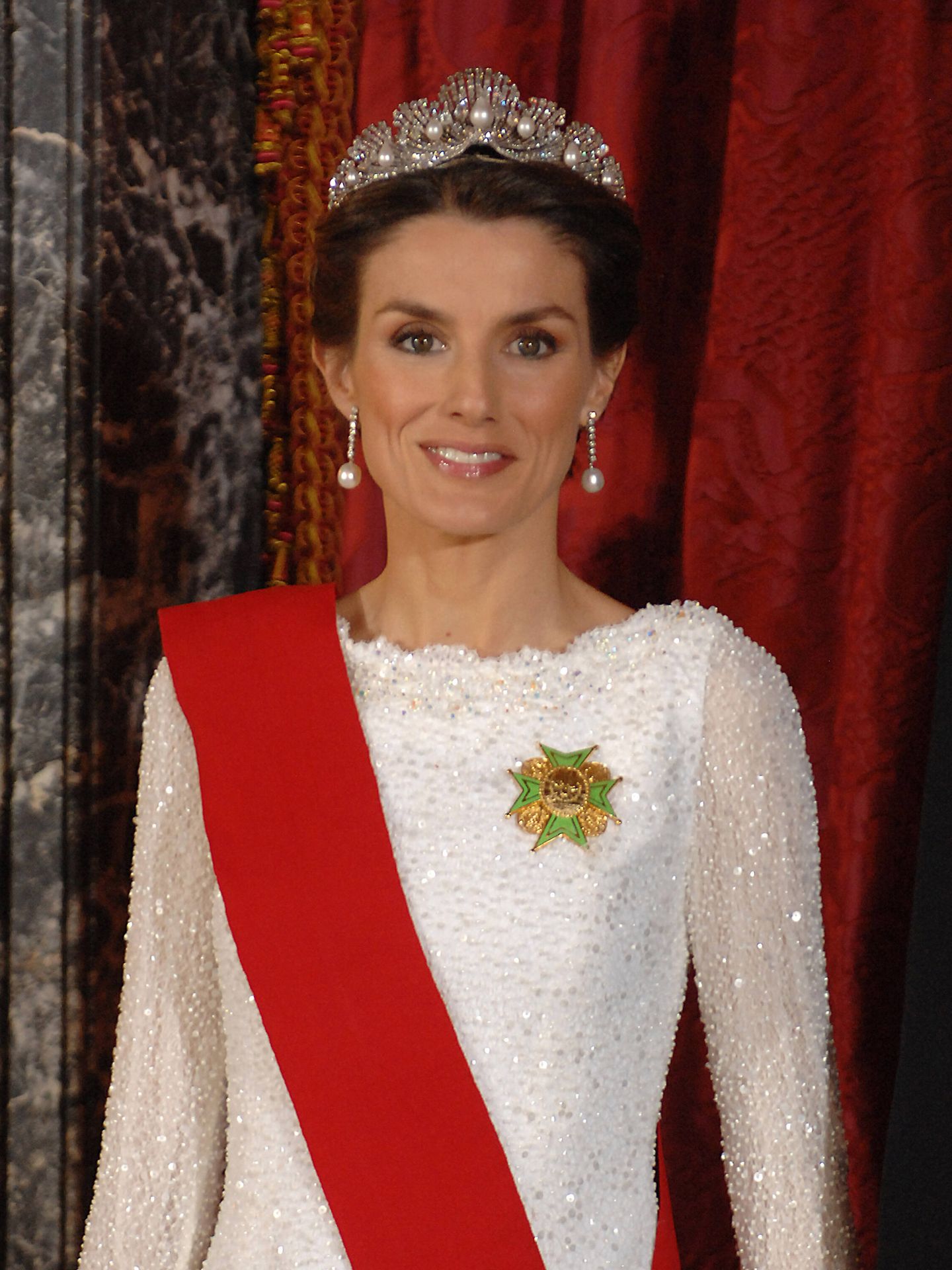 Letizia, en 2007 con la tiara Mellerio. (Getty)