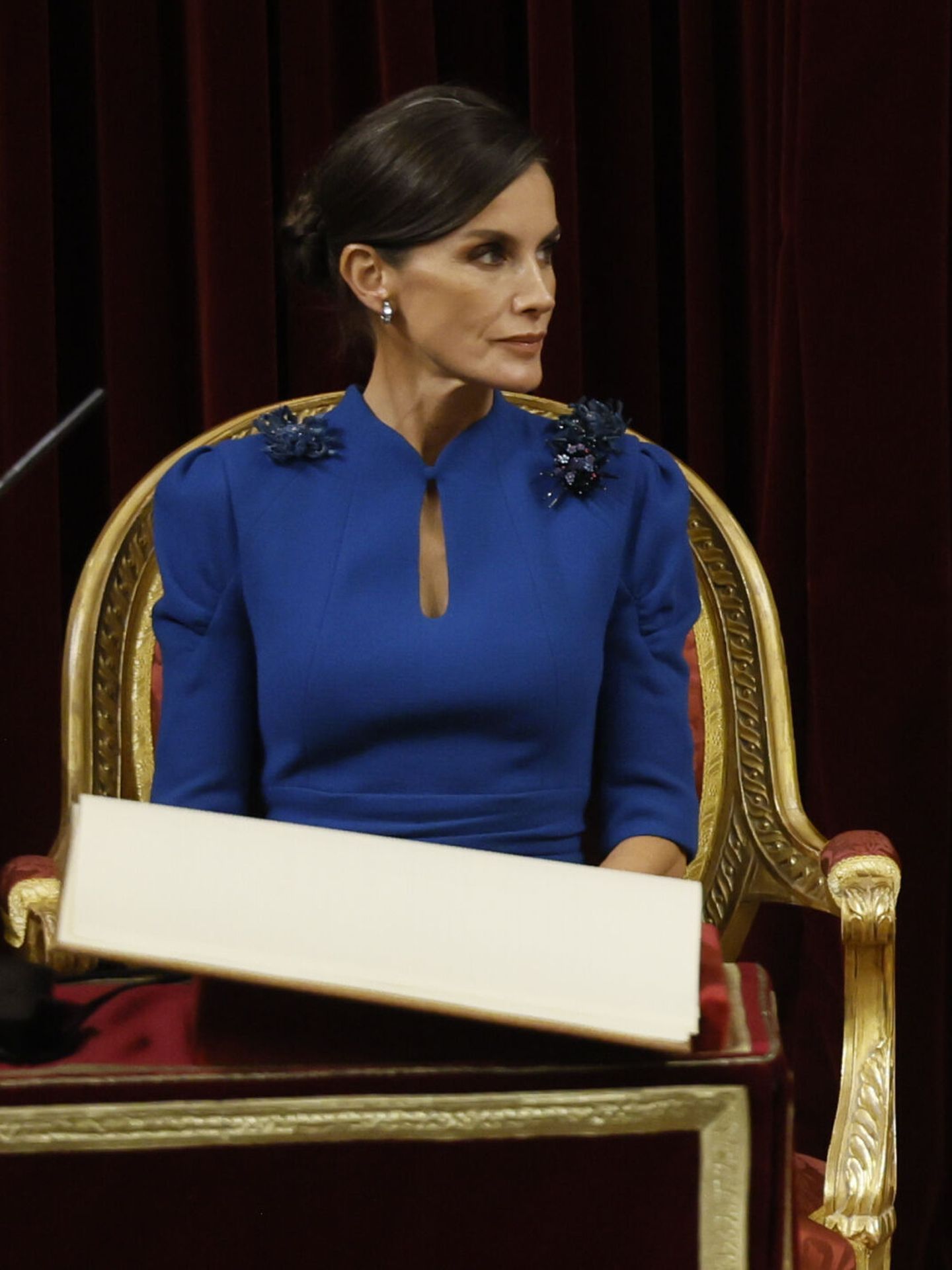 La reina Letizia en la jura de la Constitución de Leonor. (Reuters)