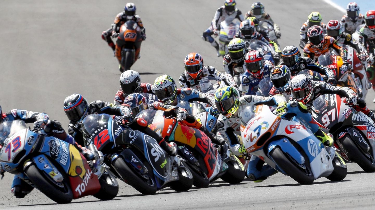 Imagen de la carrera de Moto 2 del Gran Premio de España de motociclismo. (EFE) 