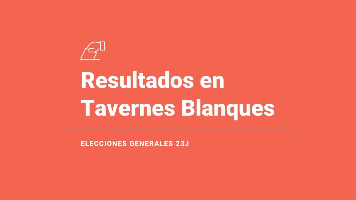 Resultados en Tavernes Blanques: votos y número de escaños de las elecciones generales 2023, en directo