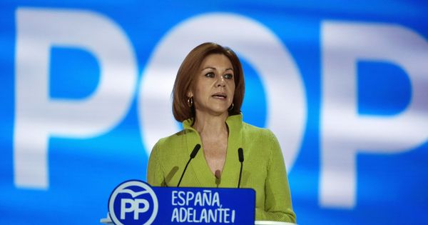 Foto: La secretaria general del PP, María Dolores de Cospedal, durante su intervención en el acto de clausura del XVIII Congreso nacional del Partido Popular. (EFE)