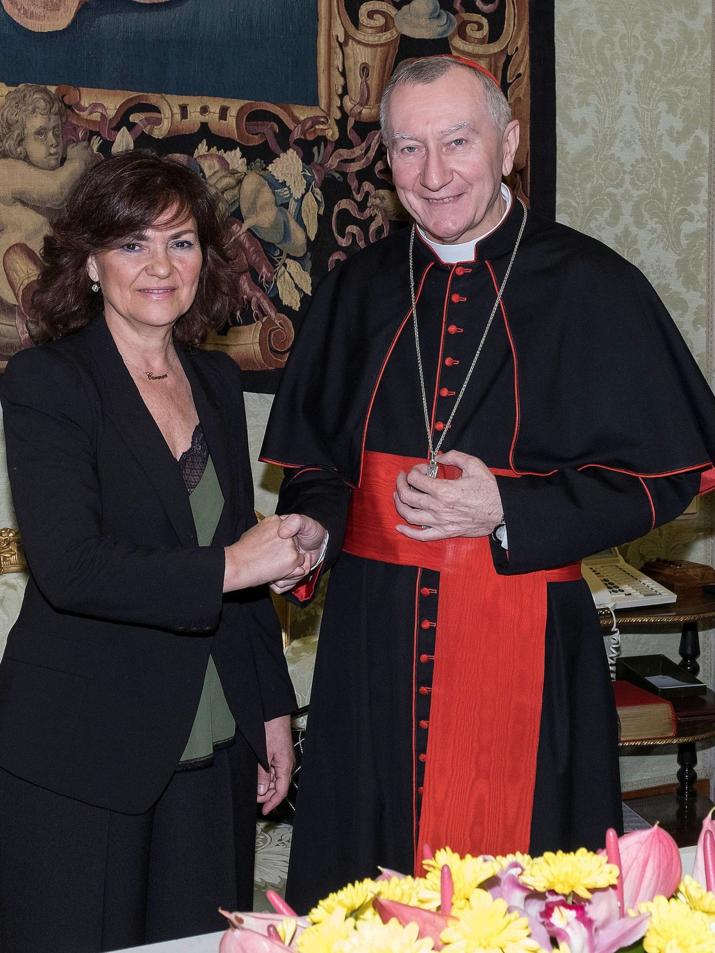 La vicepresidenta del Gobierno, Carmen Calvo, en el Vaticano. (EFE)