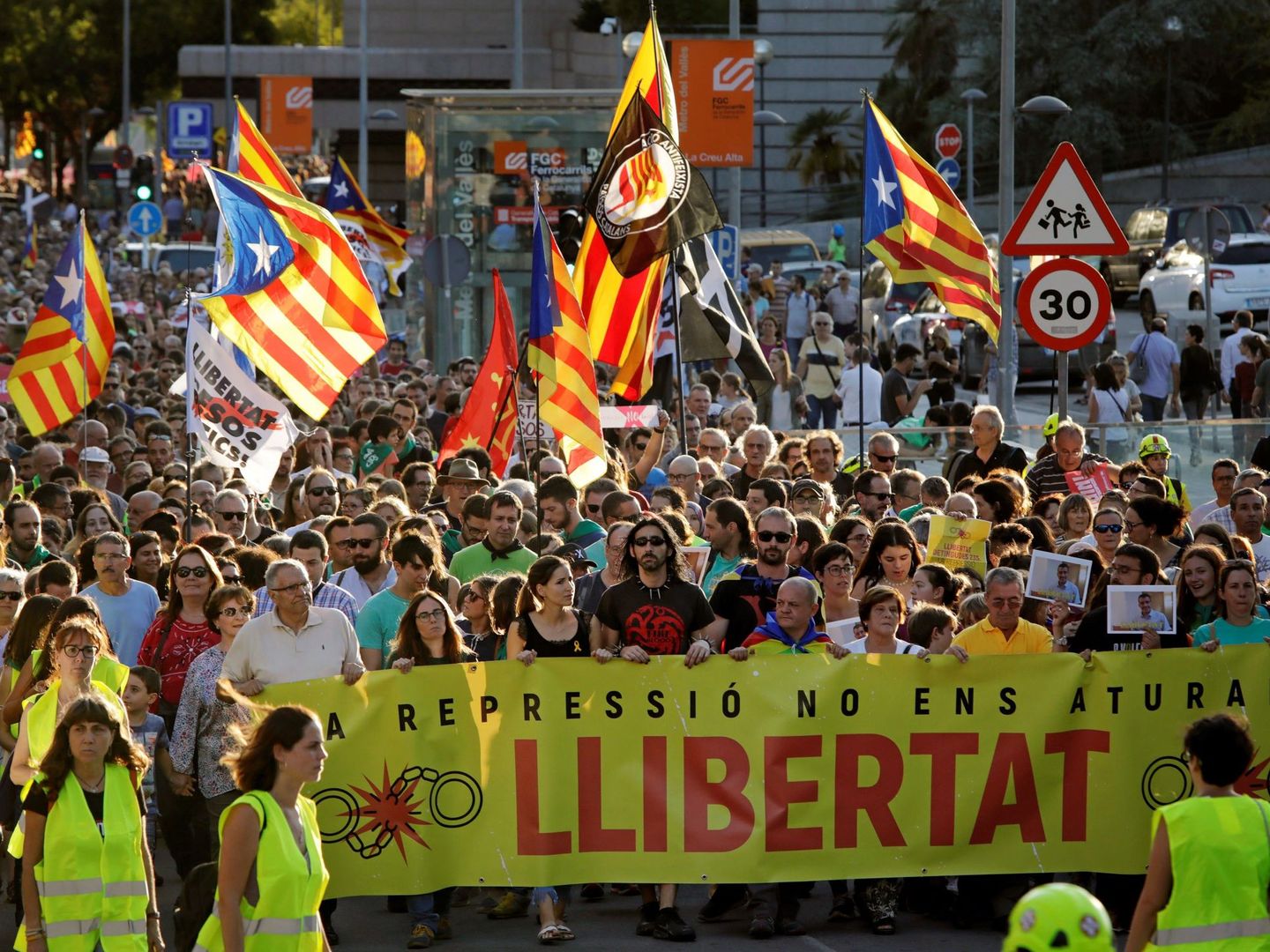 Manifestación en Sabadell contra la detención de los miembros de los CDR. (EFE)
