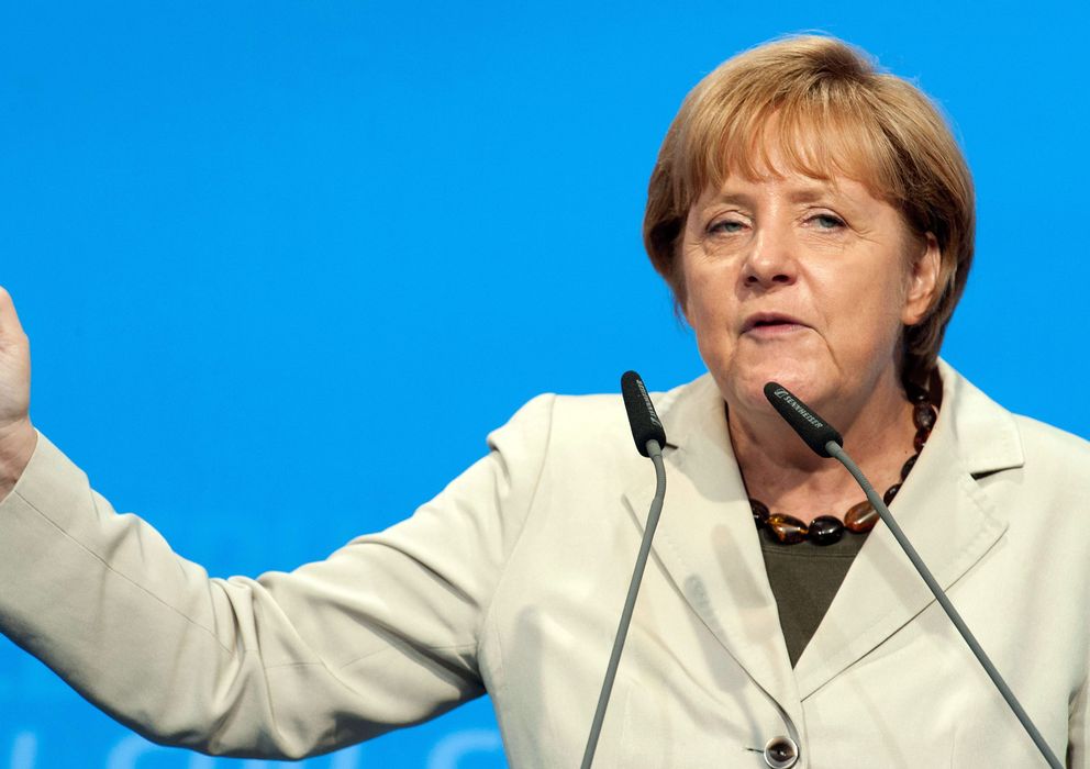 Foto: Angela Merkel durante un acto electoral (EFE)