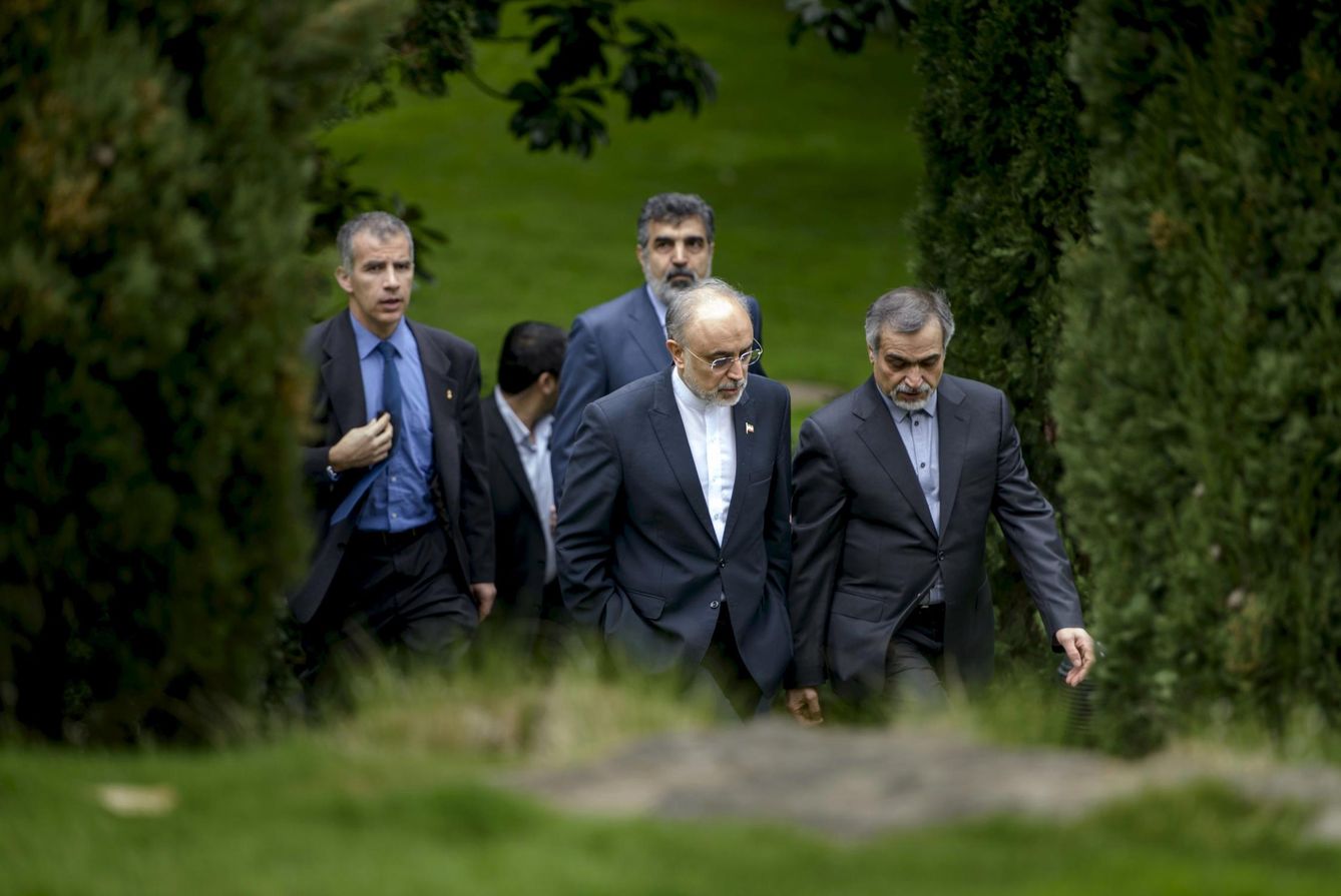 Ali Akbar Salehi, máximo responsable de la Agencia Nuclear de Irán, en Lausana (Reuters).