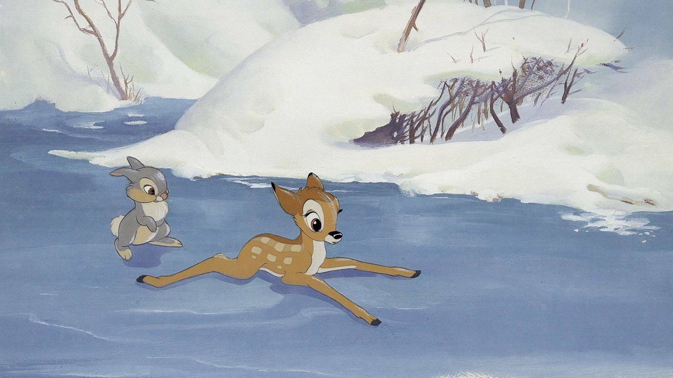 Foto: La mítica secuencia de patinaje de la película 'Bambi'. (CP)