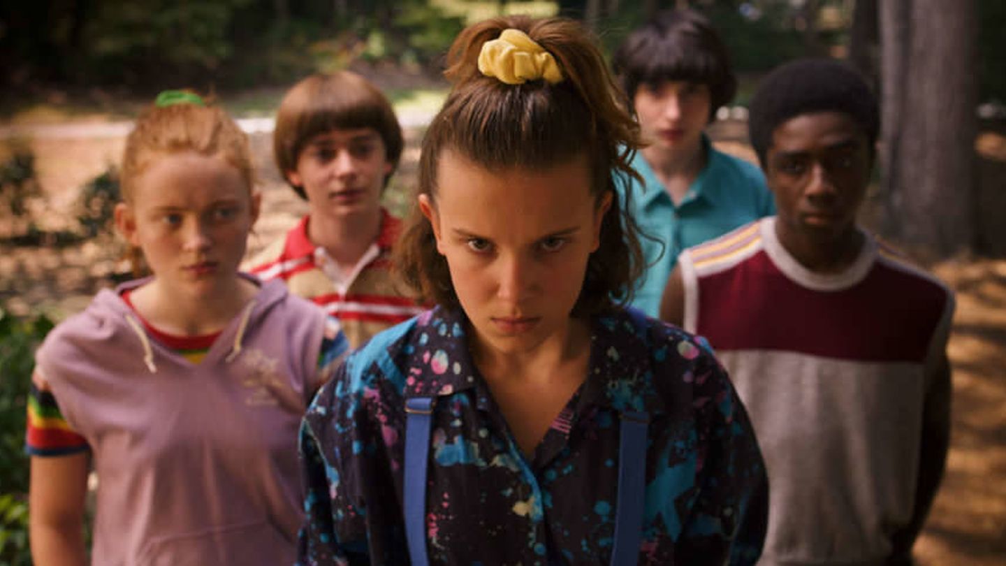 Eleven y sus amigos, en la tercera temporada de 'Stranger Things'. (Netflix)