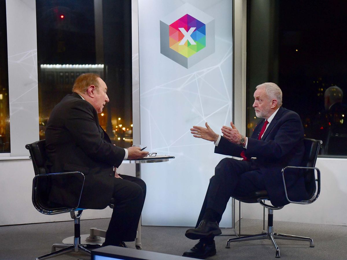 Foto: Andrew Neil entrevistando al exlíder del partido laborista Jeremy Corbyn. (Reuters)