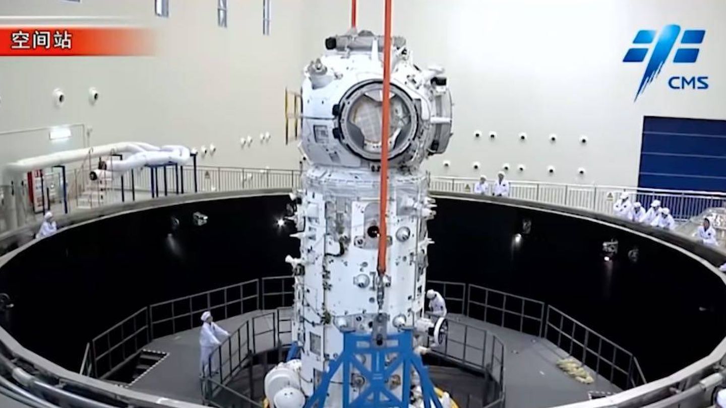El módulo Tianhe, de la estación espacial china Tiangong. (CMSA)