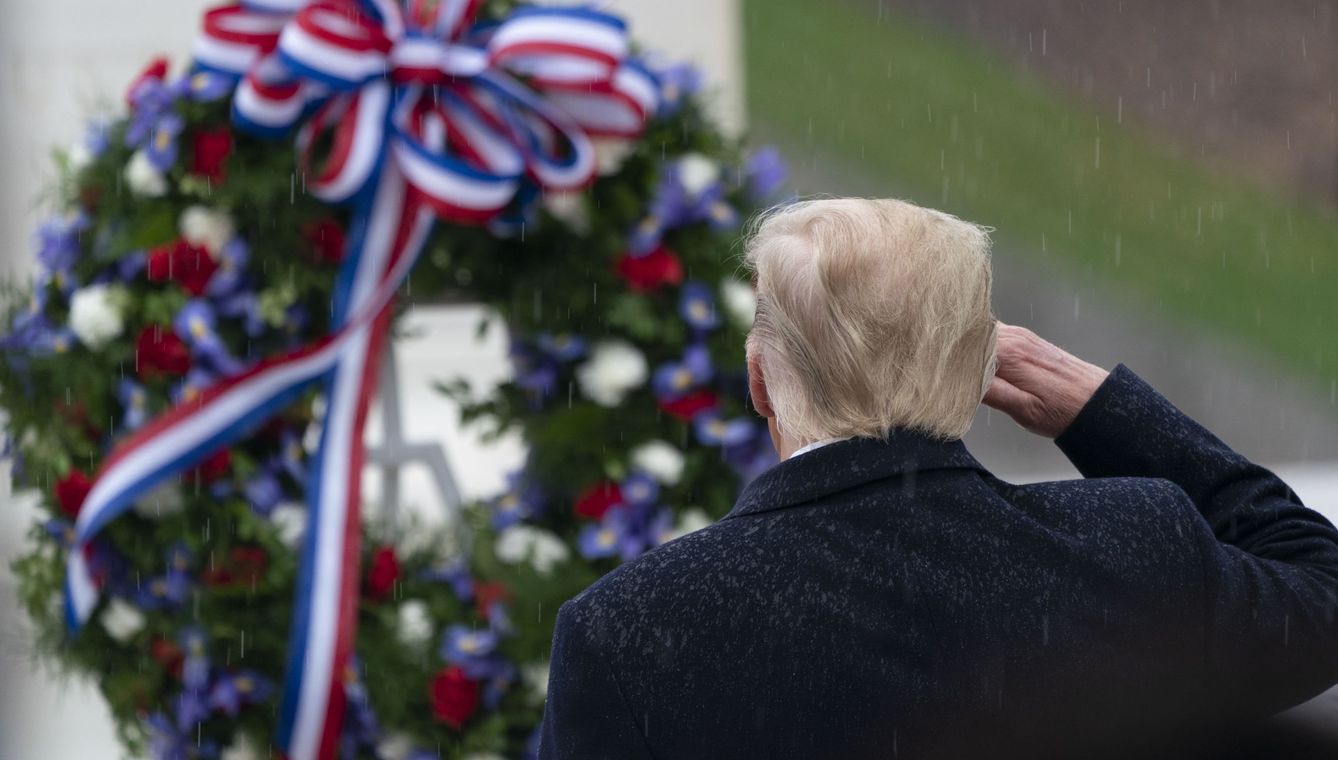 Donald J. Trump, durante el día del veterano de guerra. (EFE)