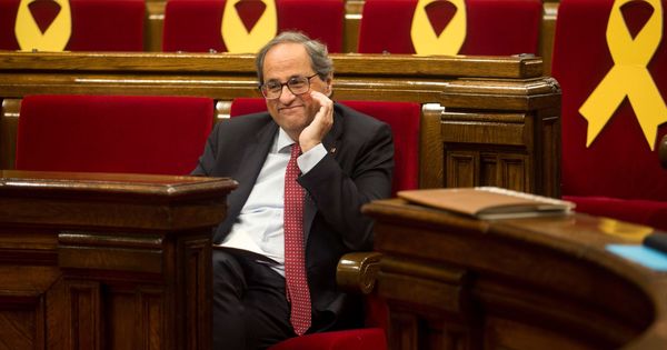 Foto: El presidente de la Generalitat, Quim Torra, durante la segunda jornada del debate de política general. (EFE)