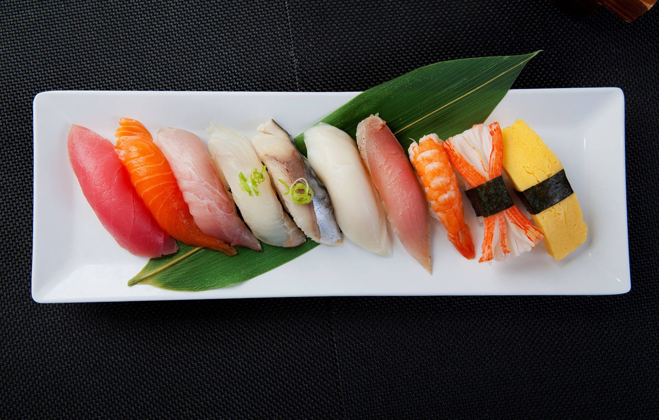 Muestrario de sushi. 