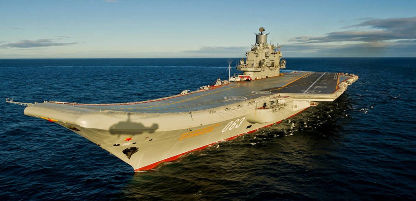 El portaaviones ruso 'Almirante Kuznetsov'. (Fuente: Wikimedia Commons)